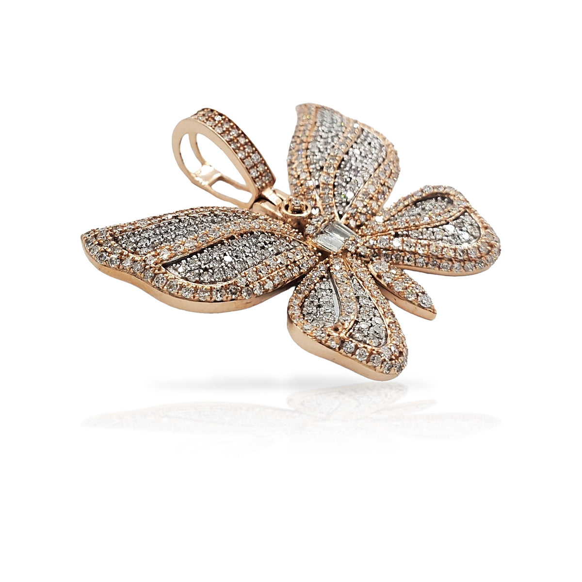 14K Baguette Diamond Butterfly With 2.56 Carats Of Diamonds