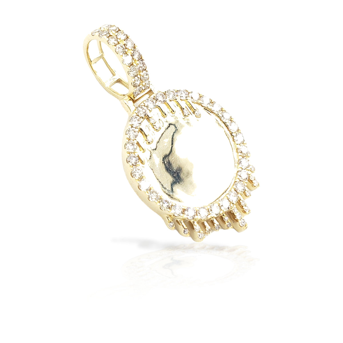 14K Drip Diamond Picture Pendant With 1.40 Carats Of Diamonds