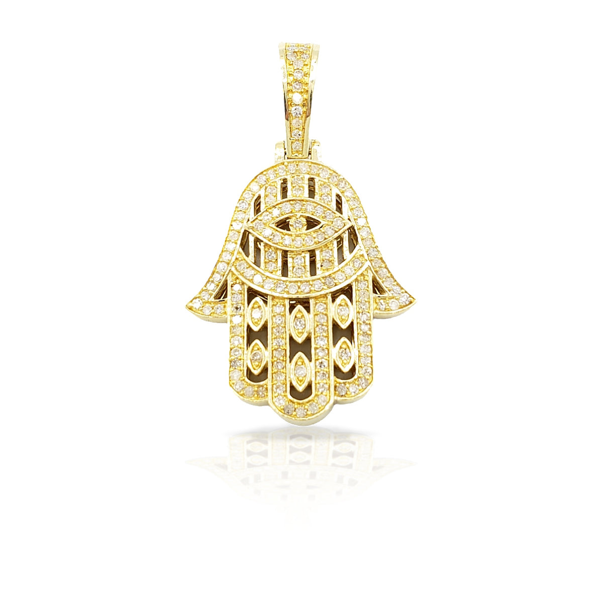 14K Diamond Hamsa With 0.76 Carats Of Diamonds
