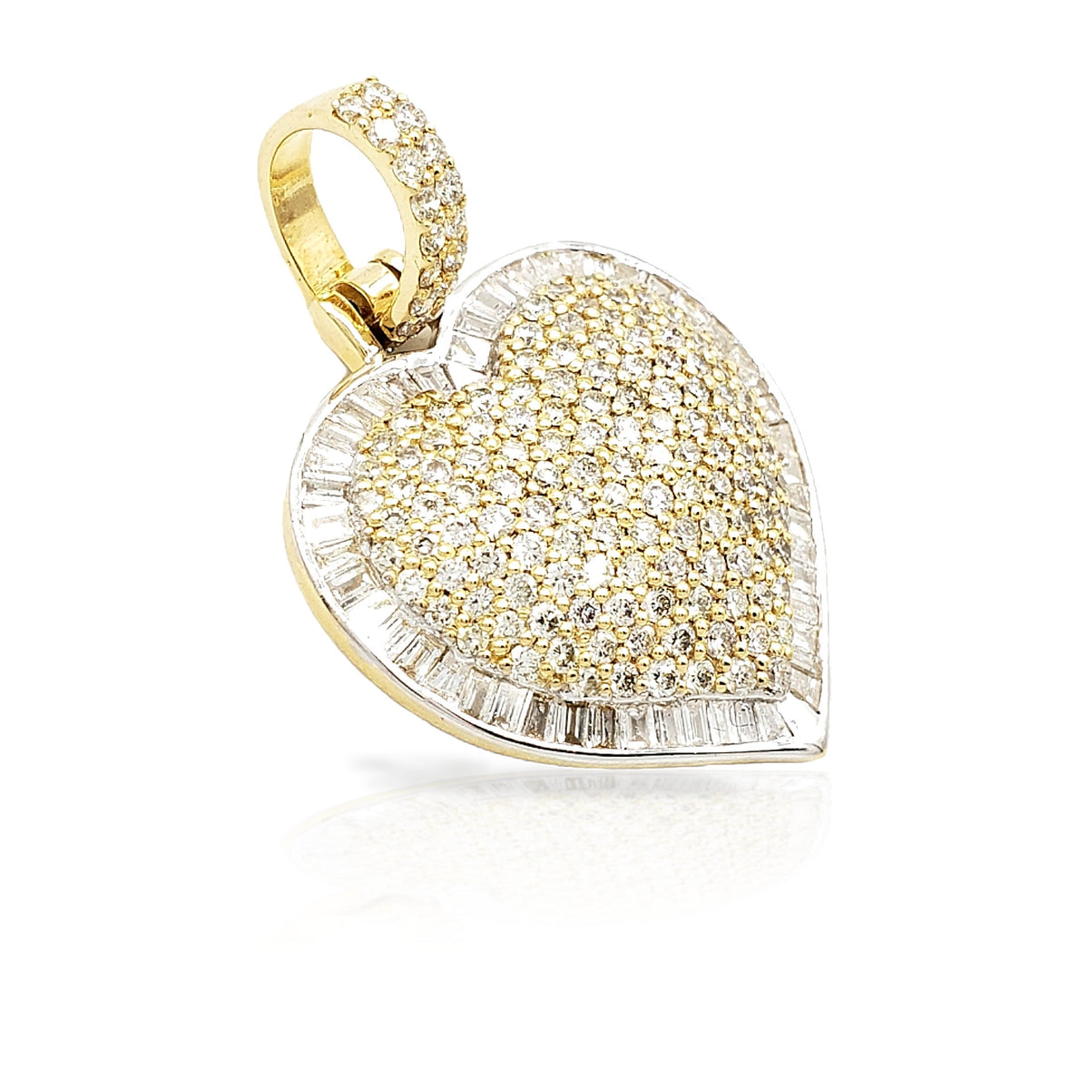 14K Baguette Diamond Heart With 2.87 Carats Of Diamonds