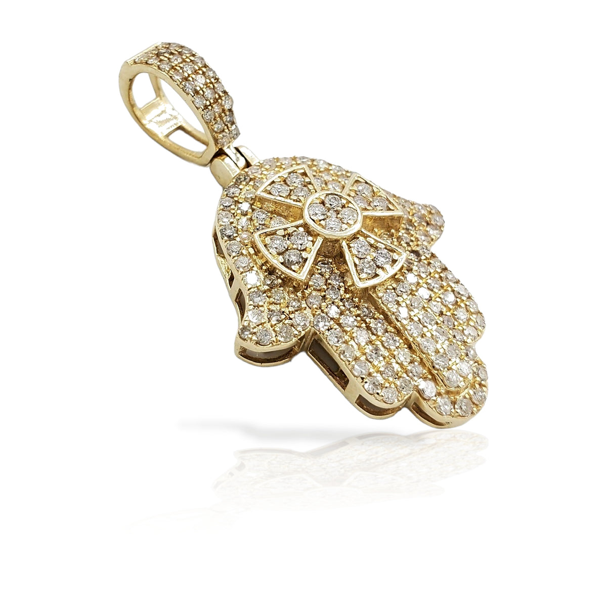 14K Diamond Hamsa With 1.20 Carats Of Diamonds