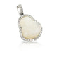 14K White Gold Diamond Buddha With White Jade