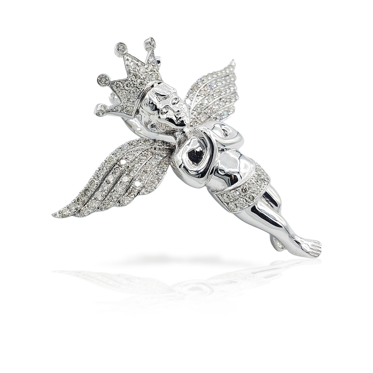 14K Diamond Baby Angel With 2.30 Carats Of Diamonds