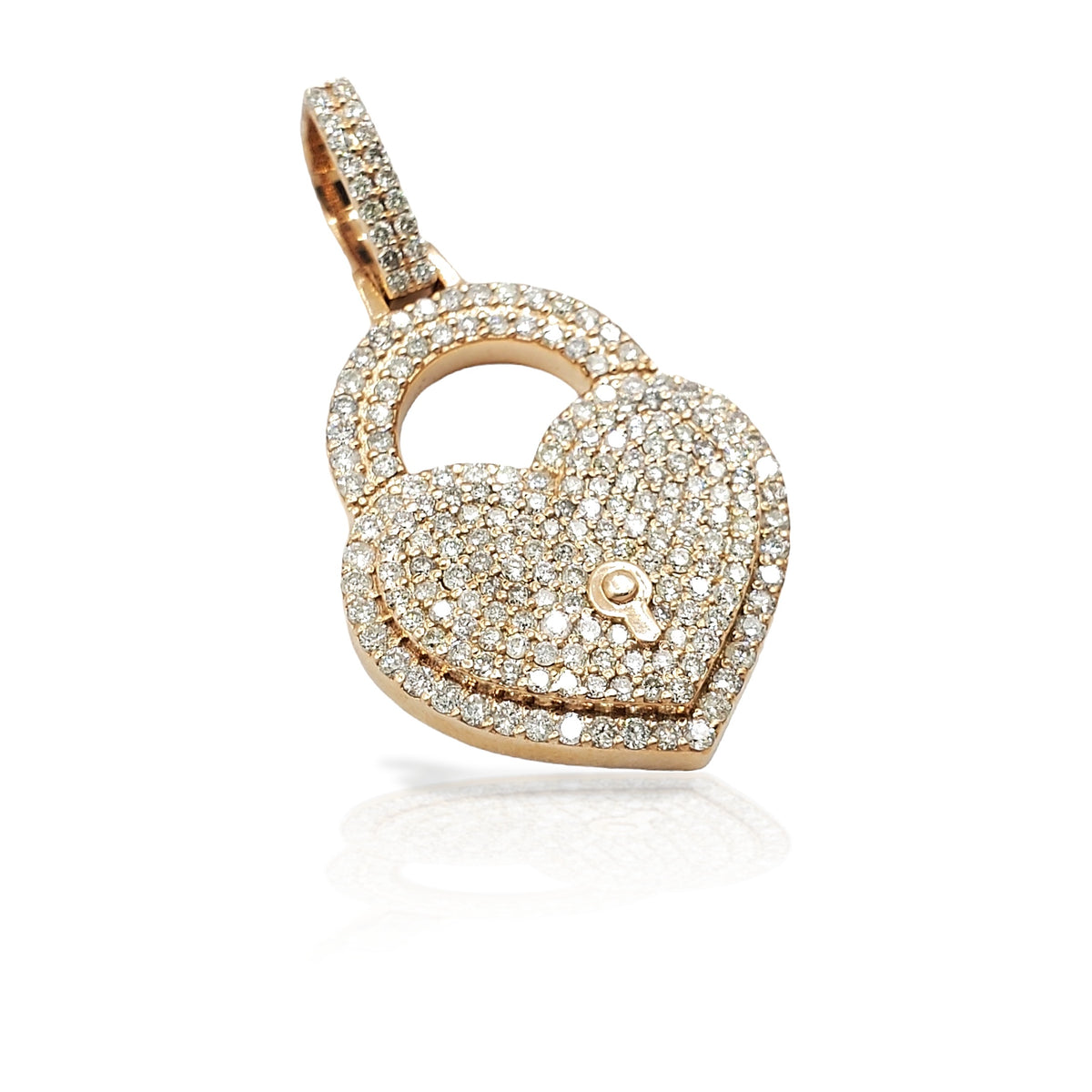 10K Gold Diamond Heart Pendant