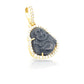 14K Diamond Buddha With Black Jade