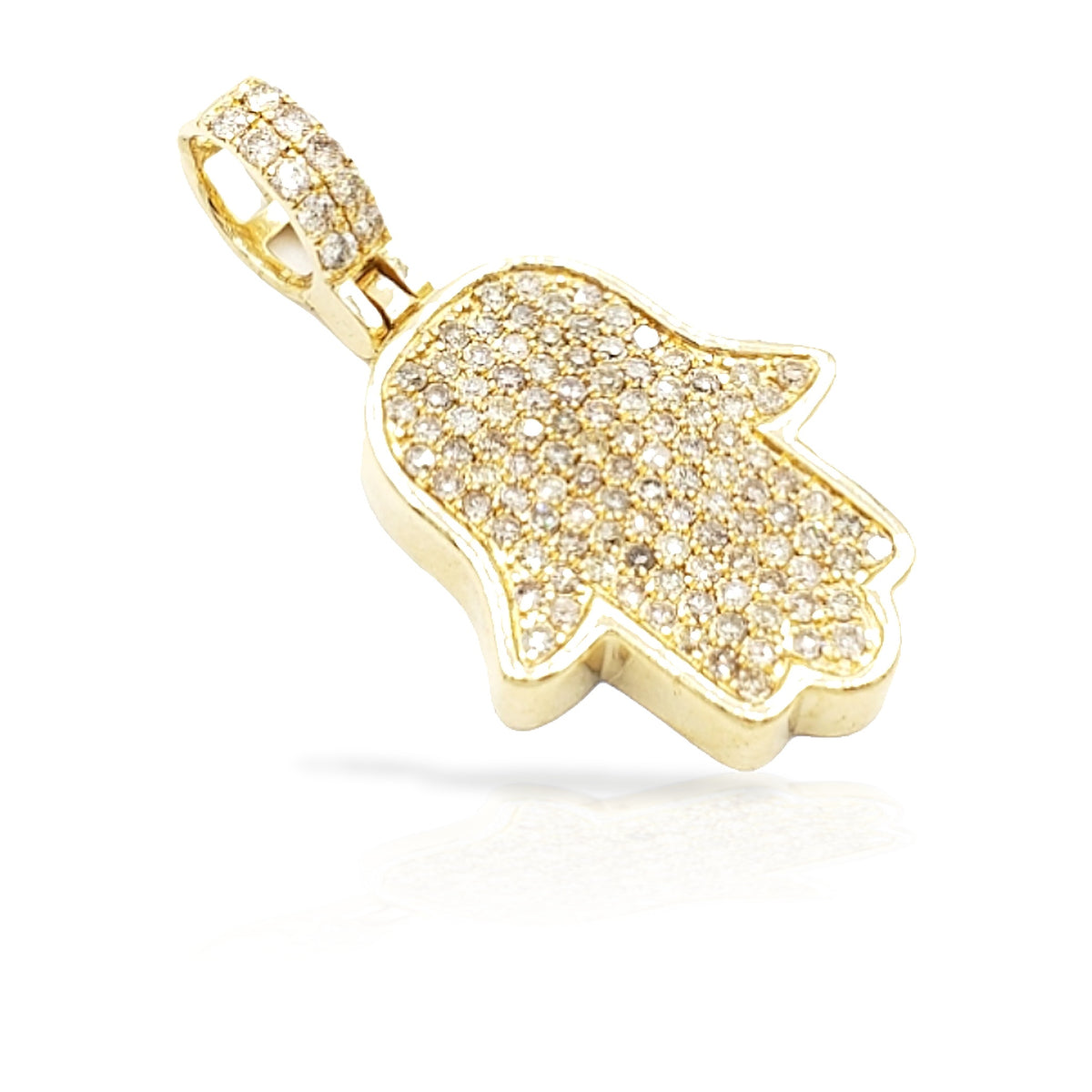 14K Diamond Hamsa With 1.03 Carats Of Diamonds