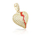 14K Diamond Broken Heart With 2.64 Carats Of Diamonds