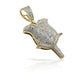 10K Gold Diamond Rose Petal Pendant