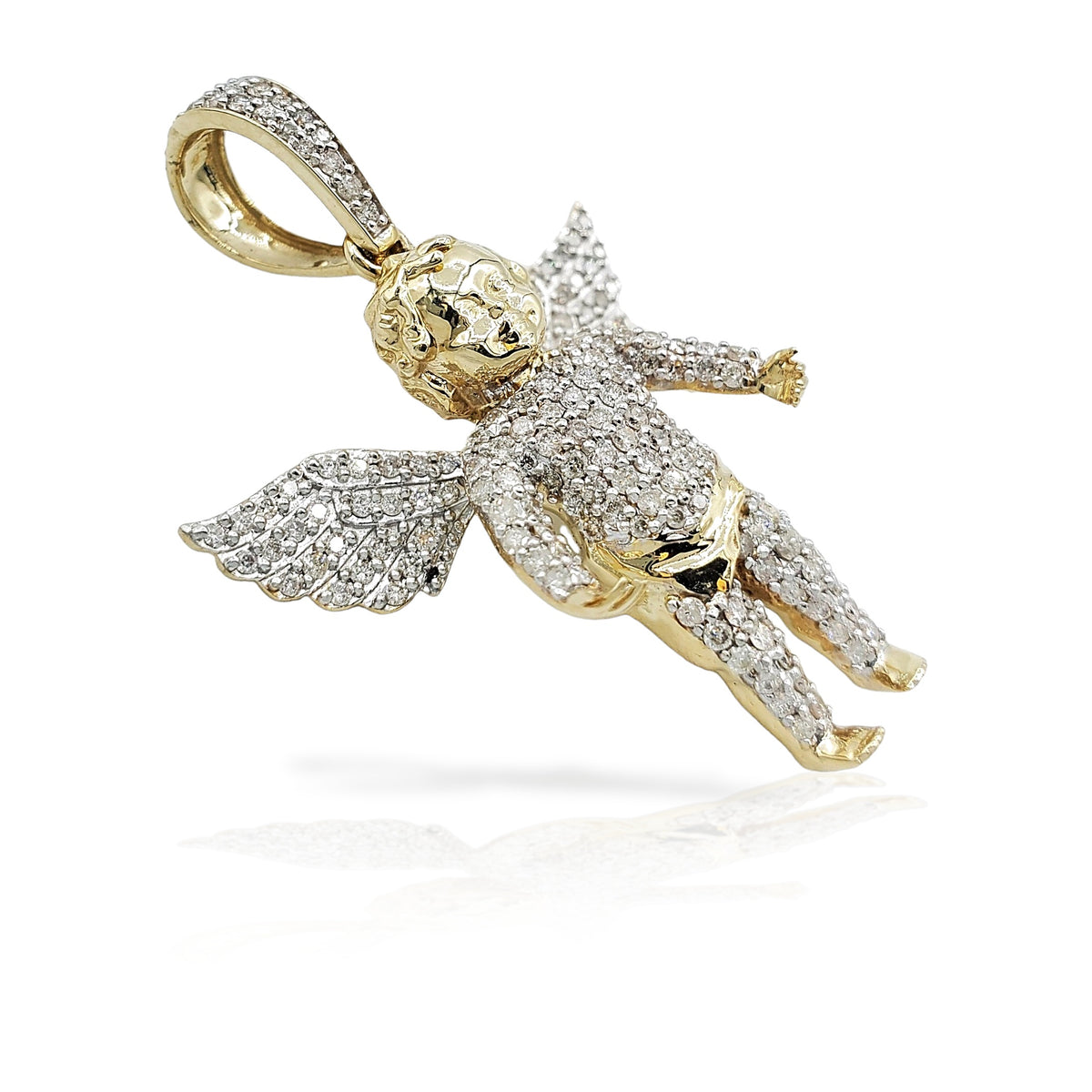 14K Diamond Baby Angel With 1.38 Carats Of Diamonds