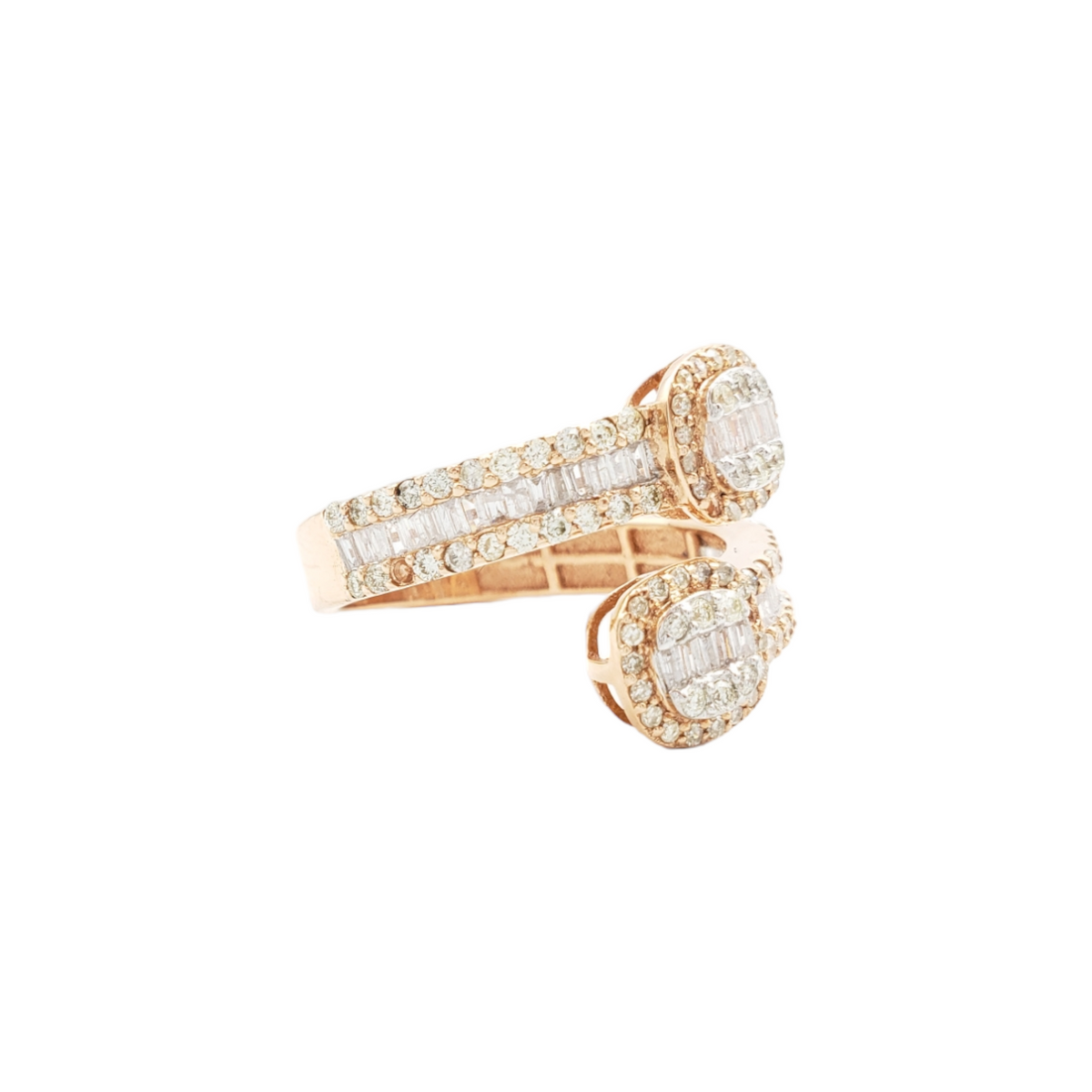 14K Rose Gold Baguette Natural Diamond Band Ring for Men – 1.60 CTW
