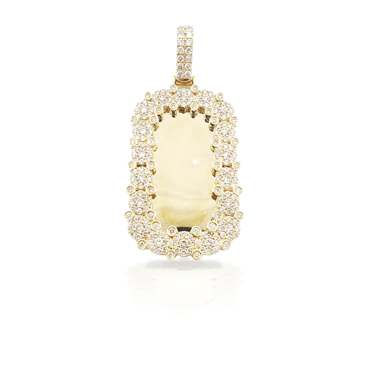 14K Rectangle Diamond Picture Pendant With 3.22 Carats Of Diamonds