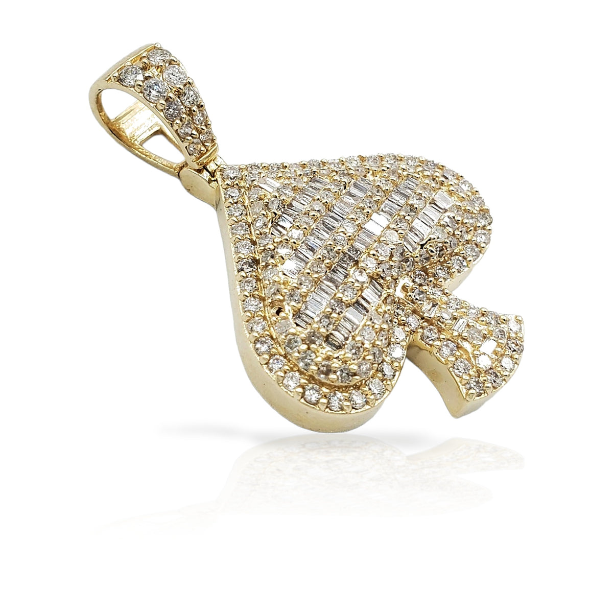14K Baguette Diamond Ace of Spades With 1.73 Carats Of Diamonds