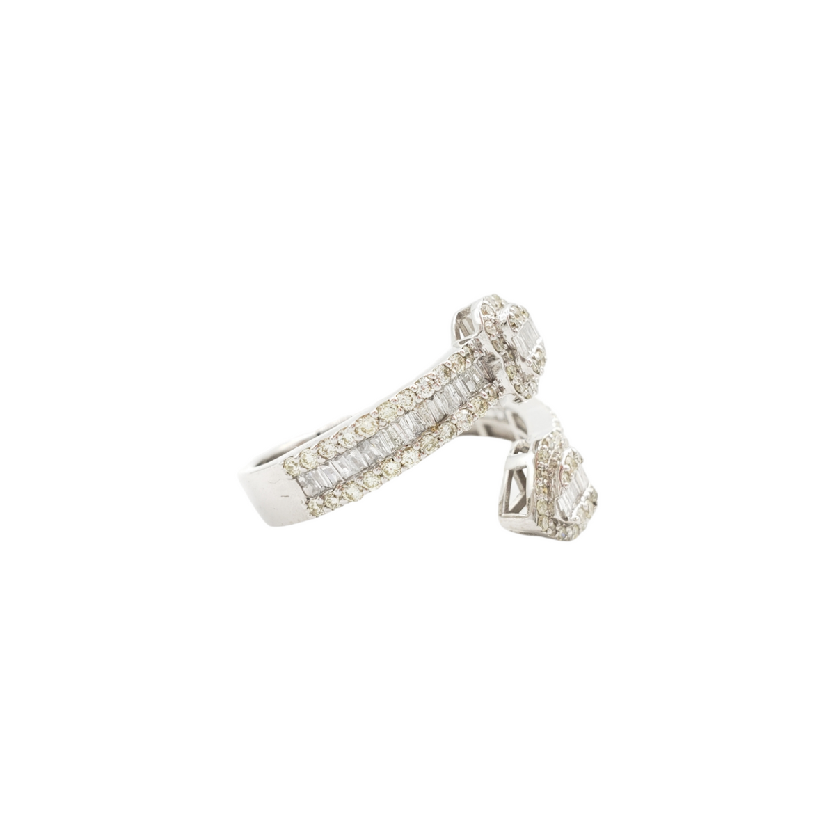 14K White Gold Baguette Natural Diamond Band Ring for Men – 1.60 CTW