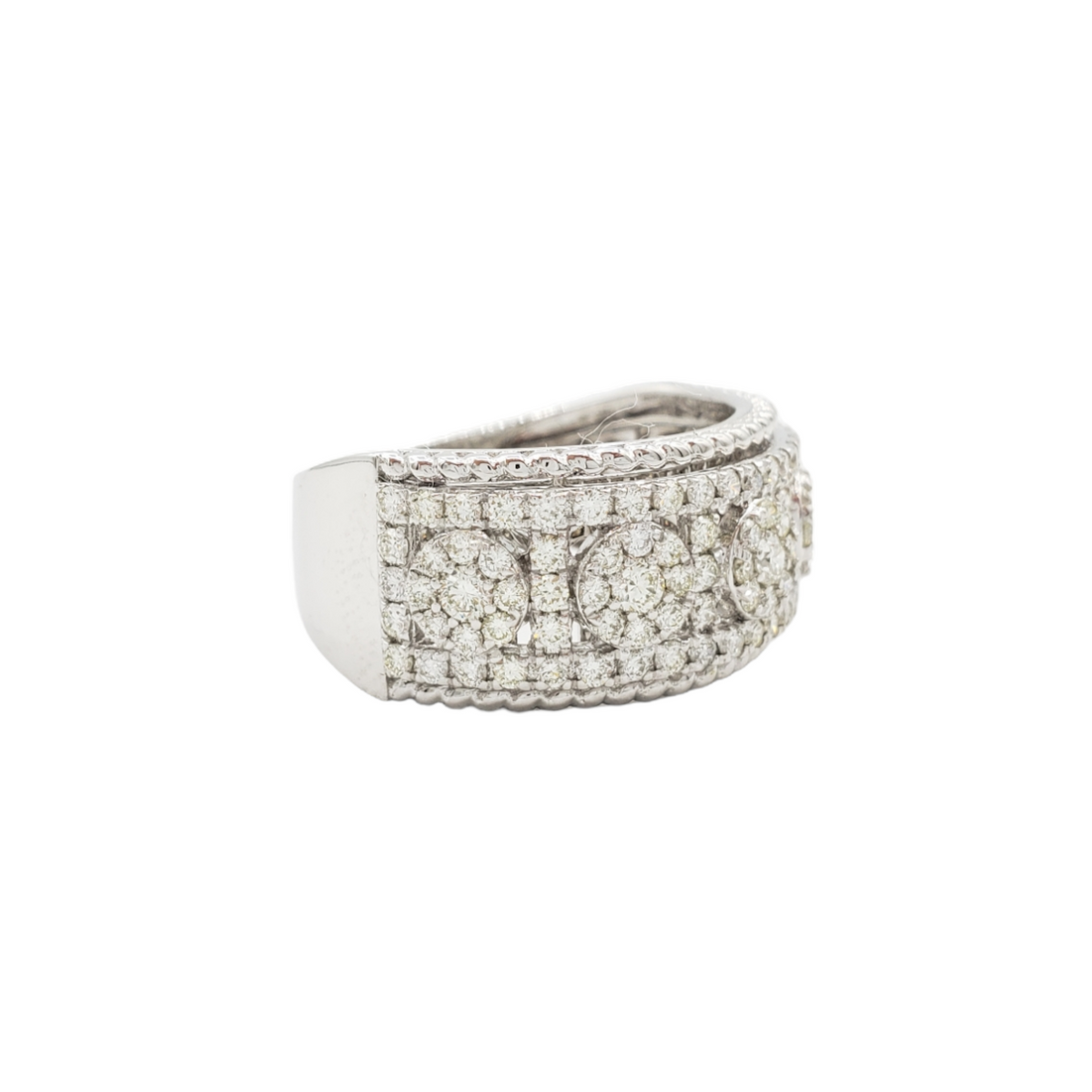 14K White Gold Natural Diamond Ring for Men – 1.64 CTW