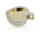 10K Gold Baguette Diamond Heart Picture Pendant