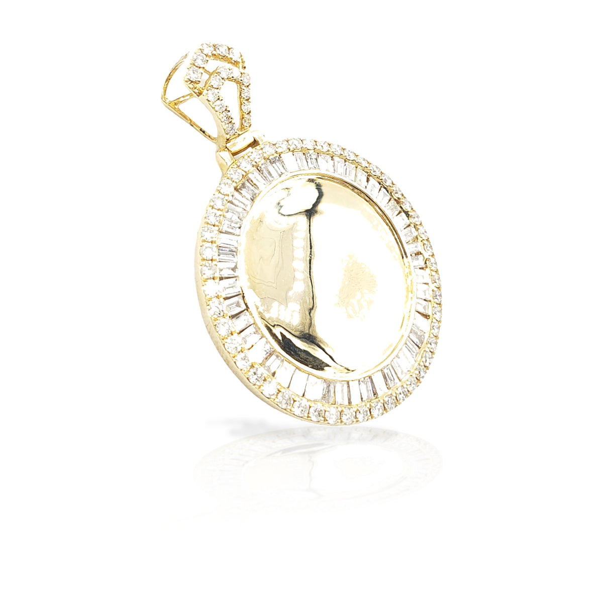 14K Baguette Diamond Picture Pendant With 4.01 Carats Of Diamonds