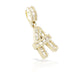14K Gold Baguette Diamond Letter Pendants