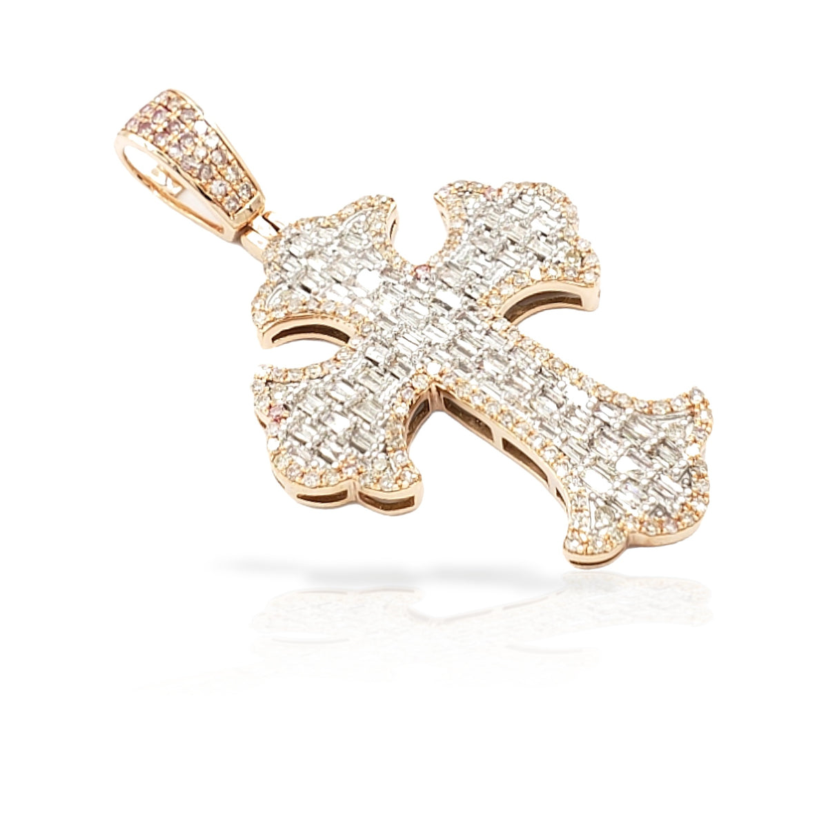 14K Chrome Diamond Cross With 1.51 Carats Of Diamonds