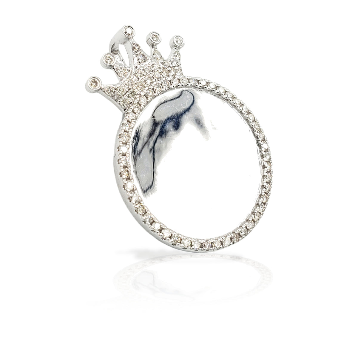 14K Crown Diamond Picture Pendant With 1.45 Carats Of Diamonds