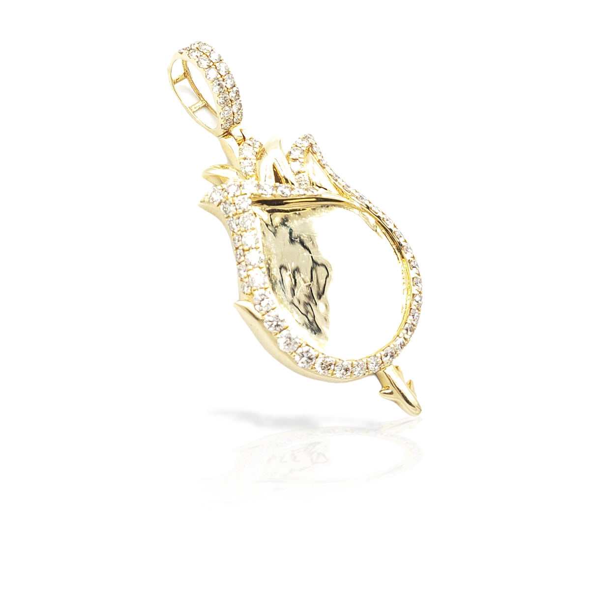 14K Flame Diamond Picture Pendant With 1.95 Carats Of Diamonds