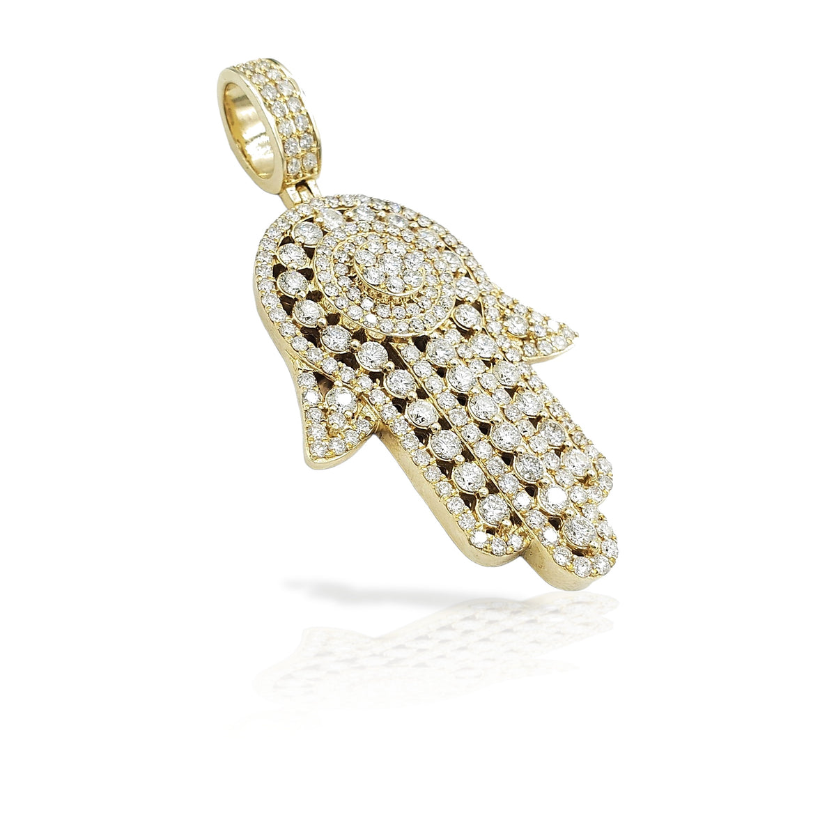 14K Diamond Hamsa With 8.95 Carats Of Diamonds