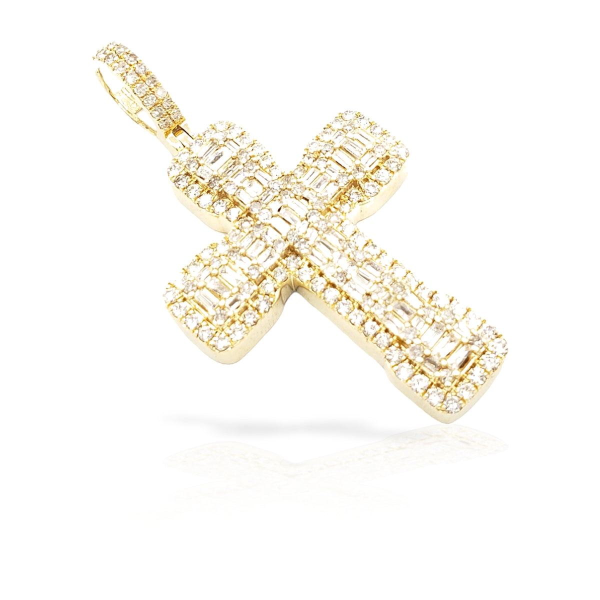 2.0 14K Diamond Cross With 1.95 Carats Of Diamonds