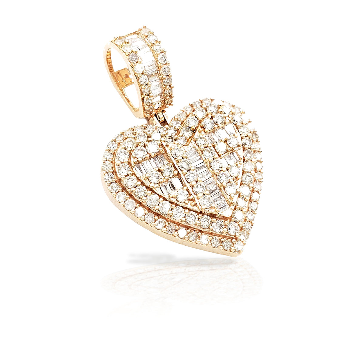 14K Baguette Diamond Heart With 1.77 Carats Of Diamonds
