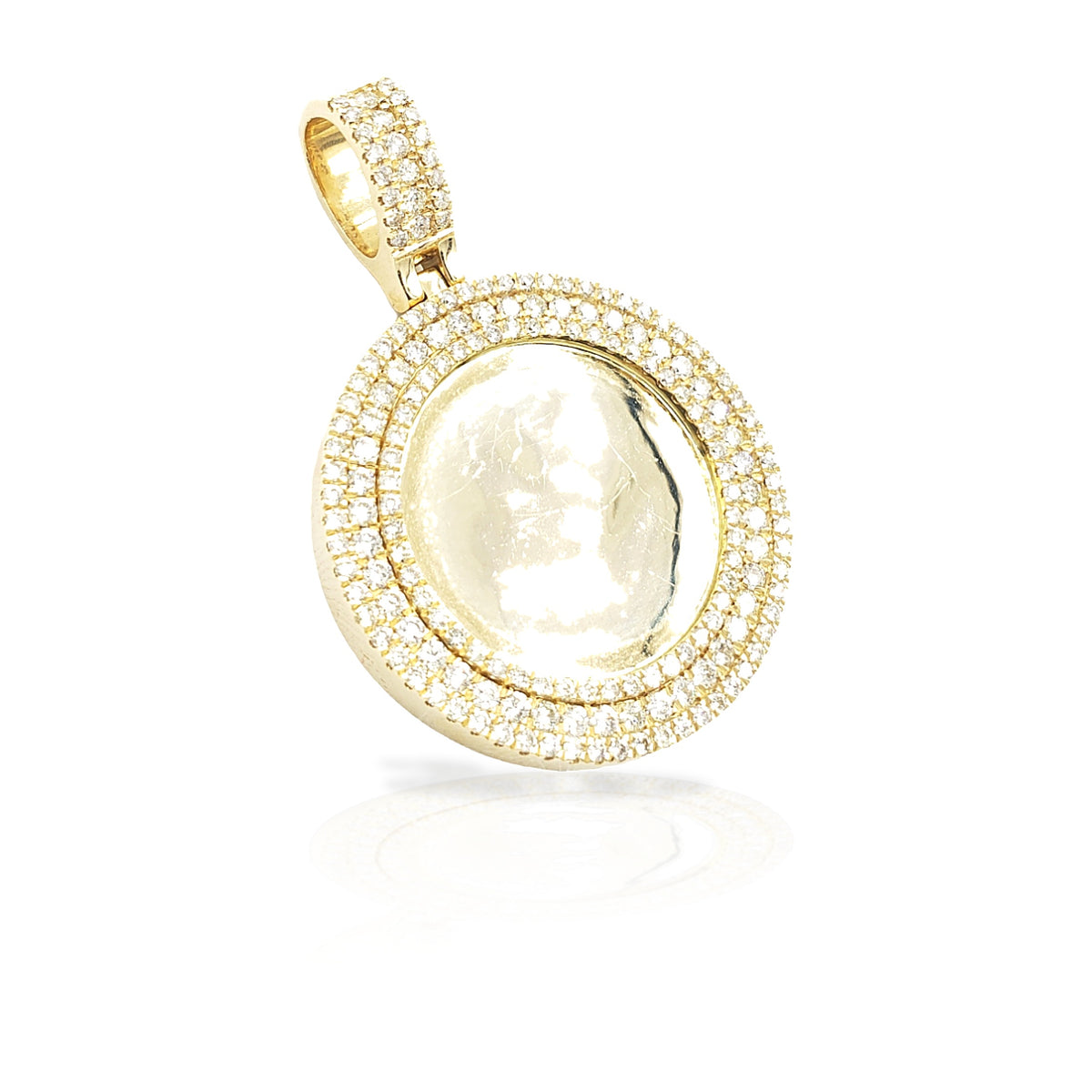 14K Three Row Diamond Picture Pendant With 2.75 Carats Of Diamonds