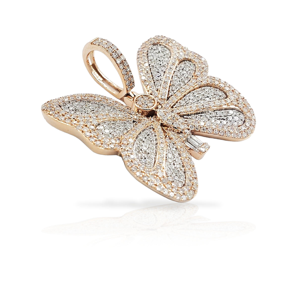 14K Diamond Butterfly With 2.55 Carats Of Diamonds