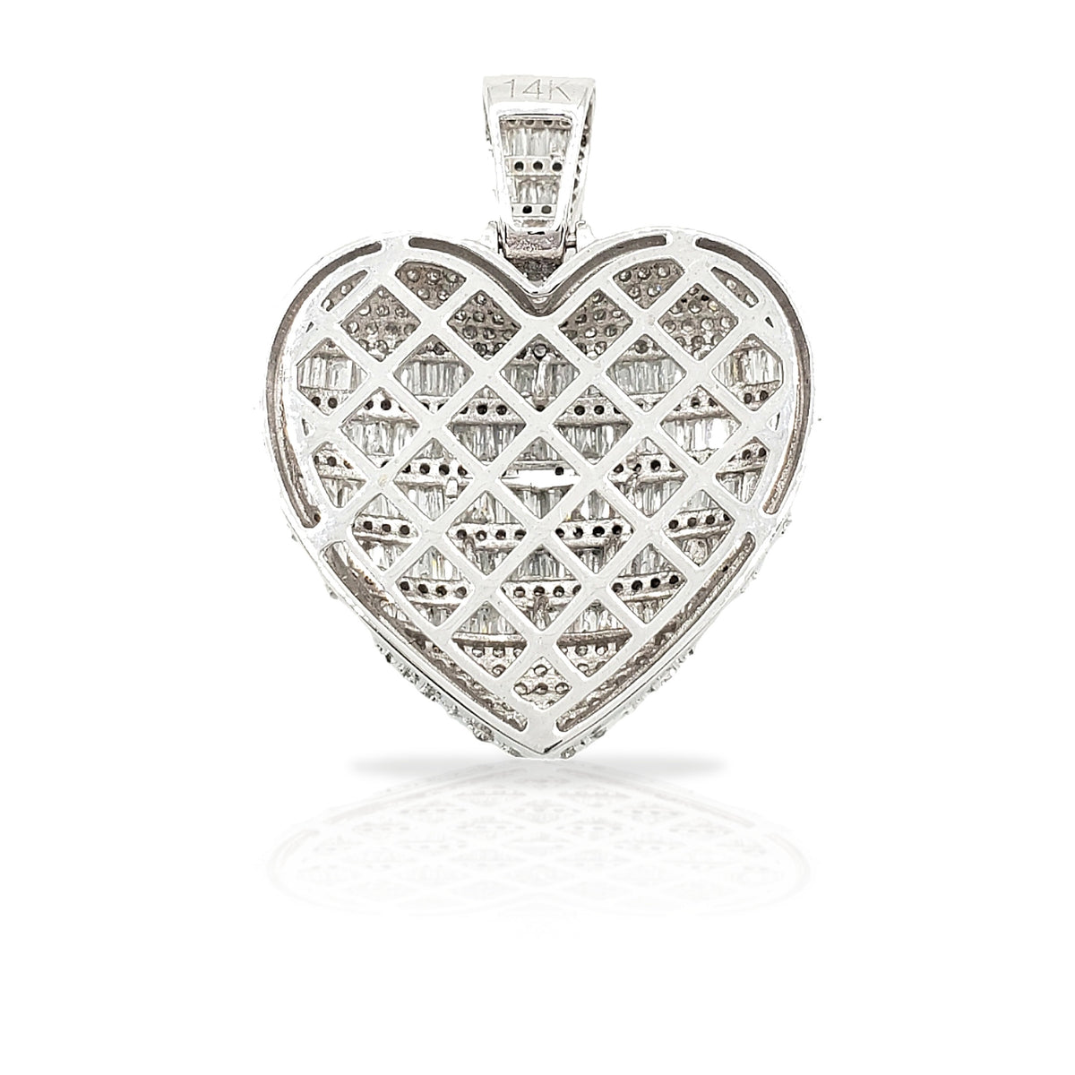 14K Baguette Diamond Heart With 2.51 Carats Of Diamonds