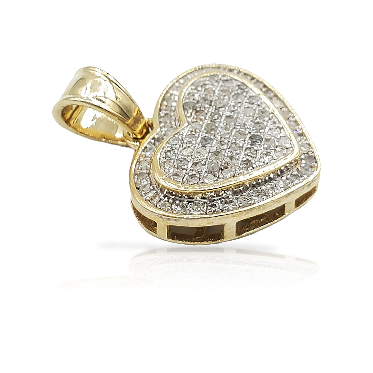 10K Gold Diamond Heart Pendant