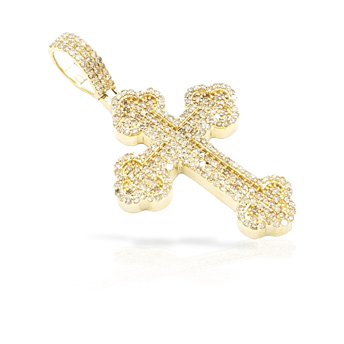 2.0 14K Chrome Diamond Cross With 1.4 Carats Of Diamonds
