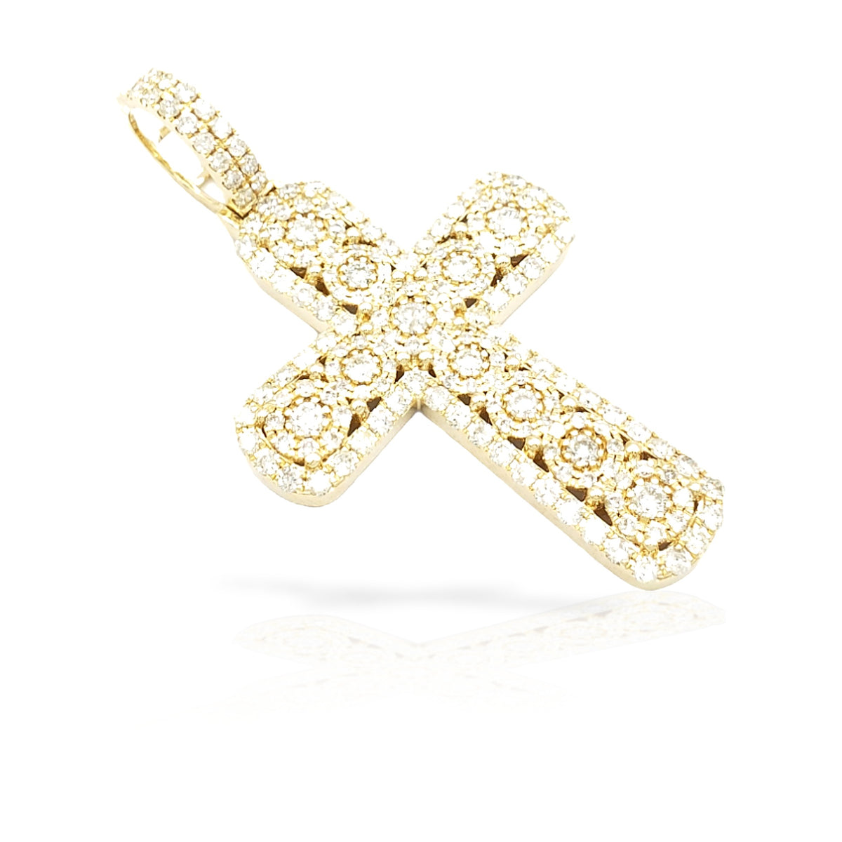 14K Diamond Cross With 2.90 Carats Of Diamonds