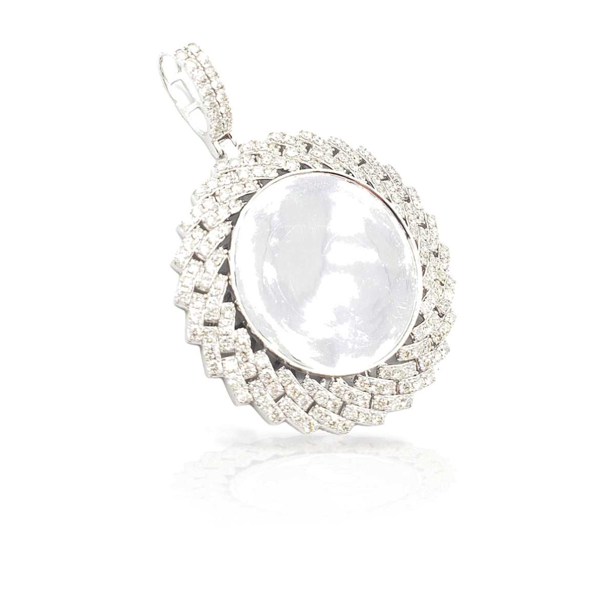 14K Cuban Diamond Picture Pendant With 3.85 Carats Of Diamonds