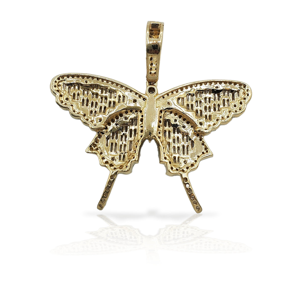 14K Baguette Diamond Butterfly With 1.98 Carats Of Diamonds