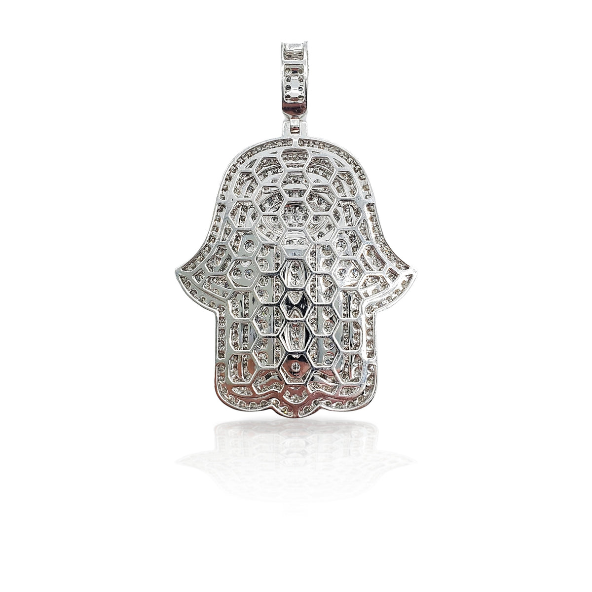 14K Diamond Hamsa With 3.65 Carats Of Diamonds