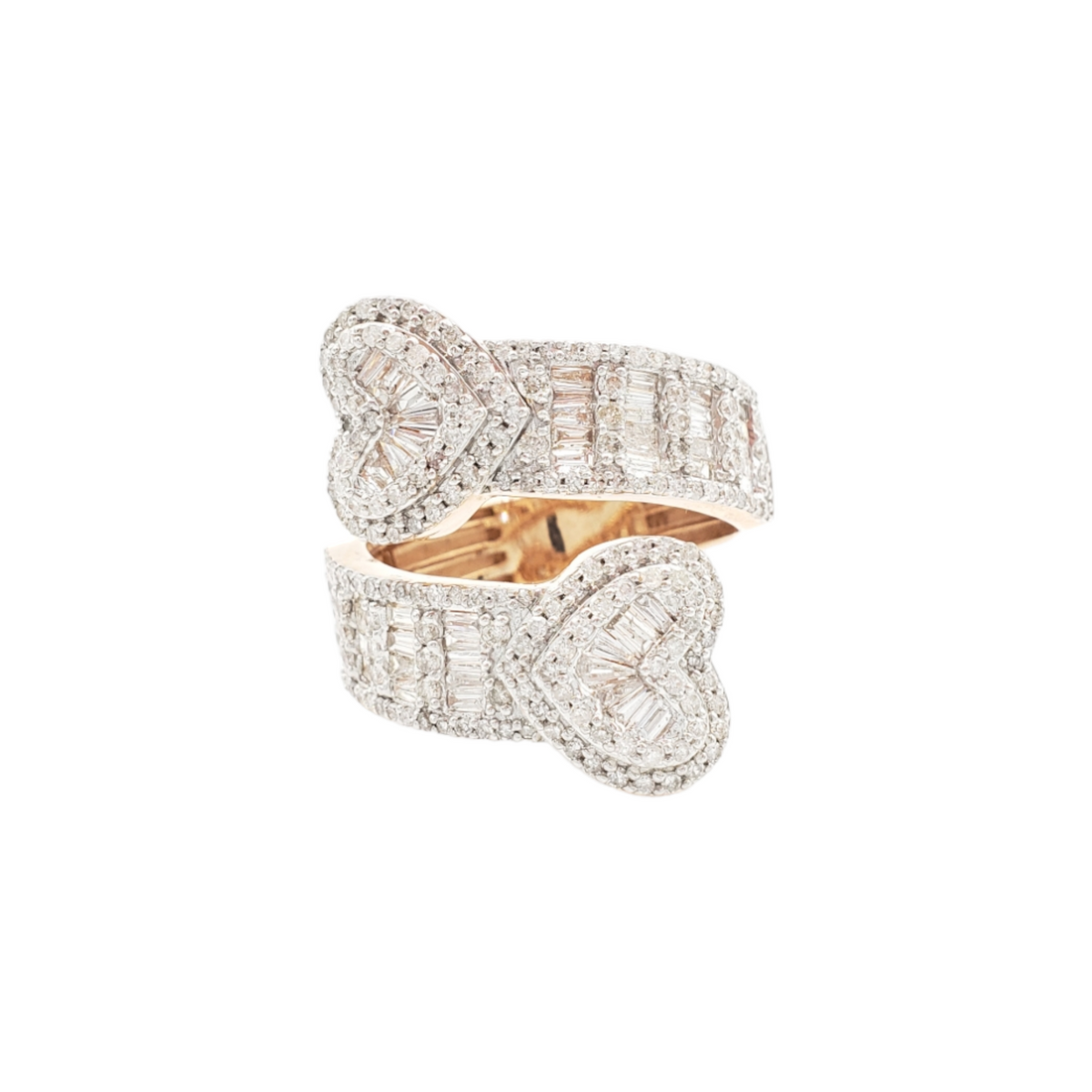 14K Gold Heart Baguette Natural Diamond Ring for Men – 2.54 CTW