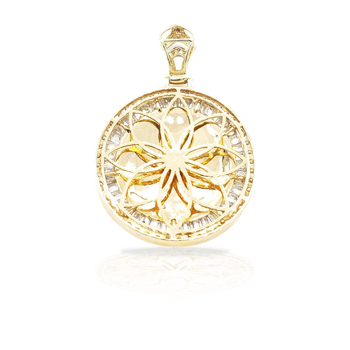 14K Baguette Diamond Picture Pendant With 4.01 Carats Of Diamonds