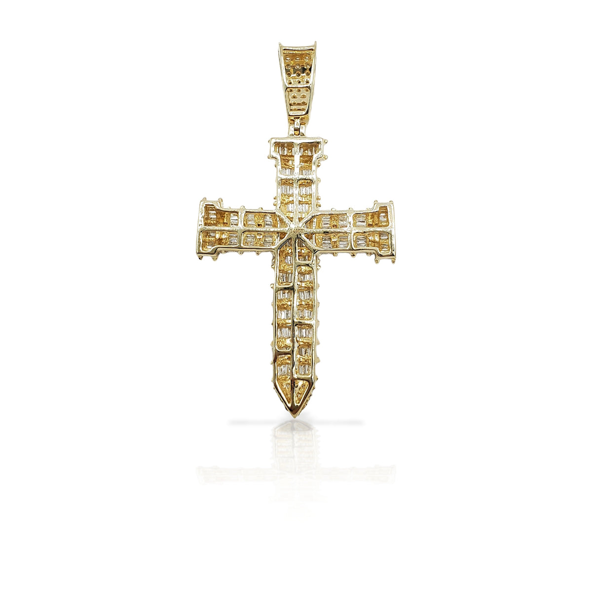 14K Baguette Diamond Cross With 2.13 Carats Of Diamonds