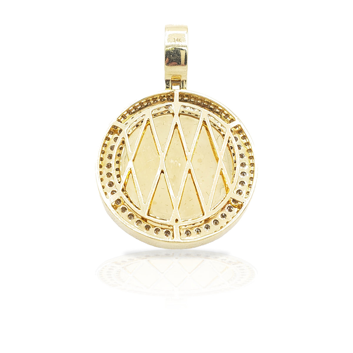 14K Three Row Diamond Picture Pendant With 2.75 Carats Of Diamonds