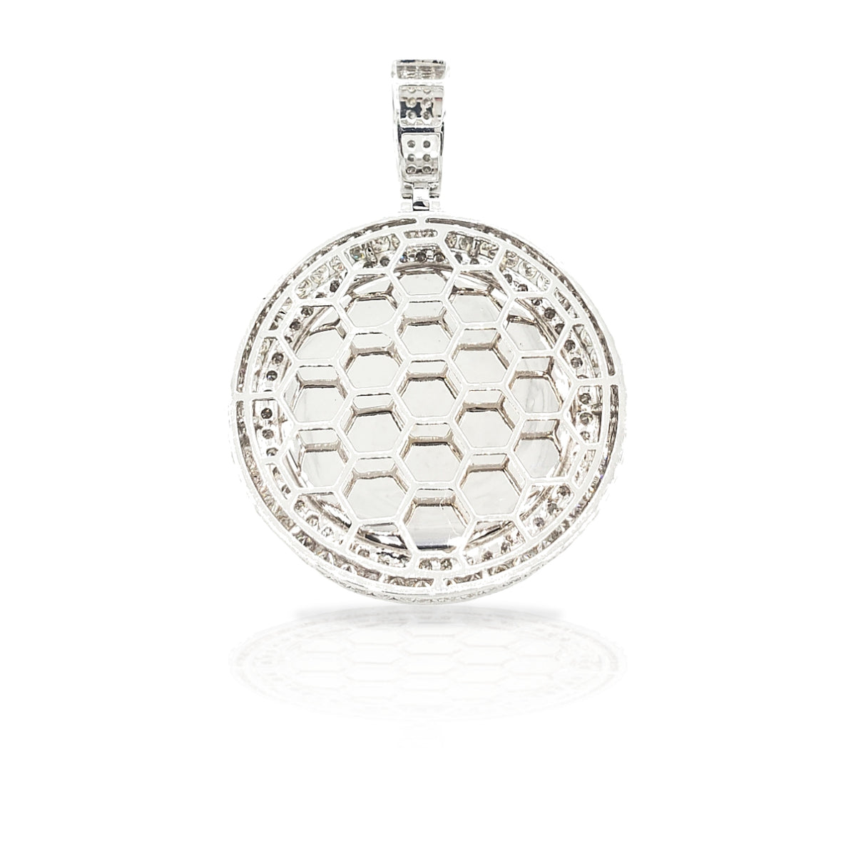 14K Three Row Diamond Picture Pendant With 4.25 Carats Of Diamonds