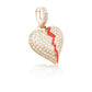 14K Diamond Broken Heart With 2.64 Carats Of Diamonds