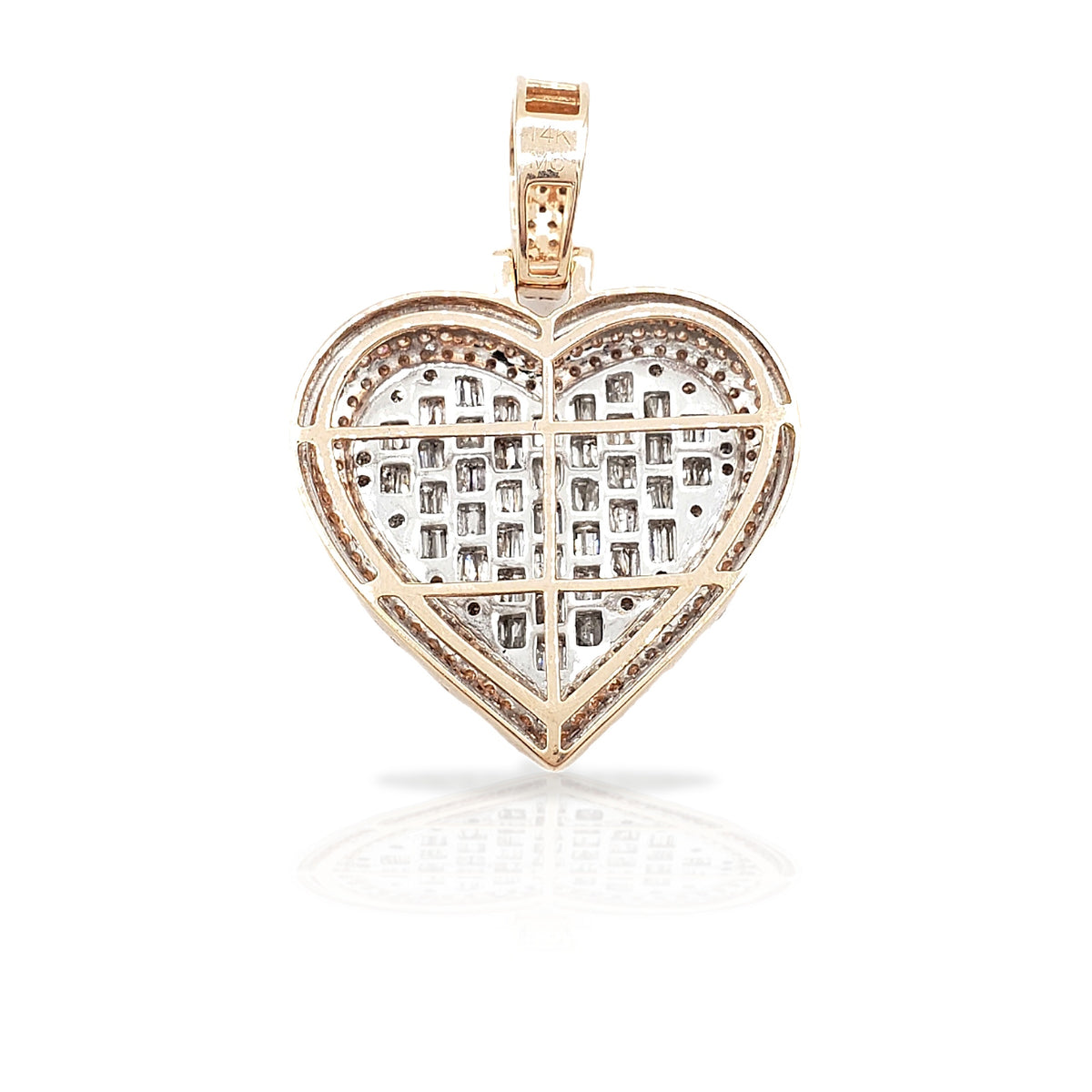 14K Baguette Diamond Heart With 2.23 Carats Of Diamonds