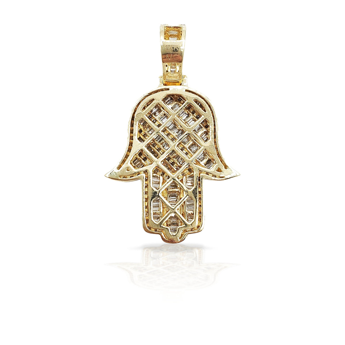 14K Baguette Diamond Hamsa With 2.44 Carats Of Diamonds