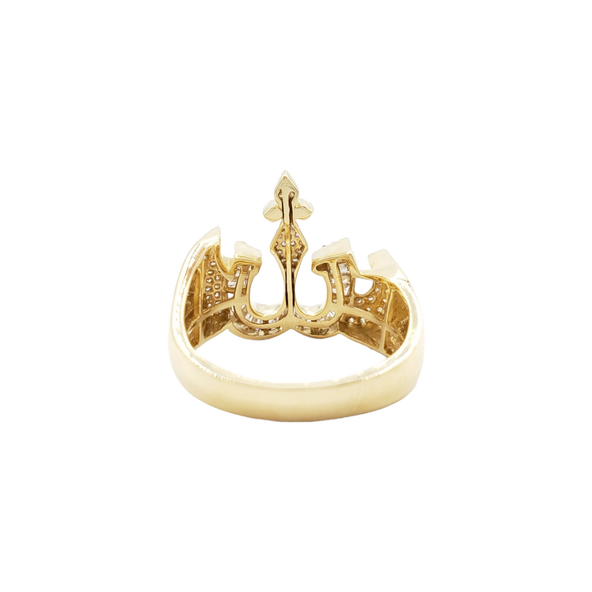 14K Gold Allah Baguette Natural Diamond Ring for Men – 0.92 CTW