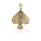 14K Baguette Diamond Ace of Spades With 1.73 Carats Of Diamonds