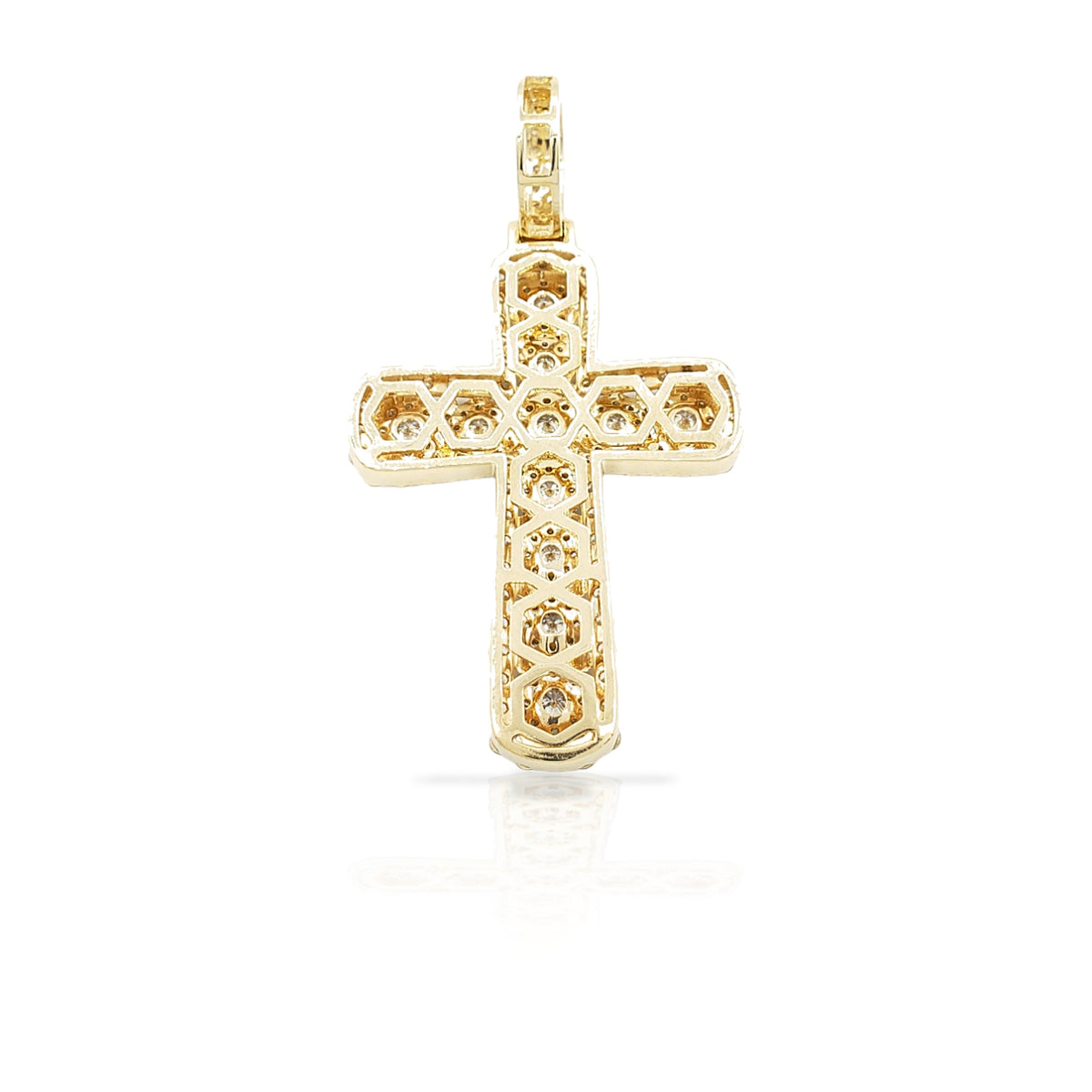 14K Diamond Cross With 2.90 Carats Of Diamonds