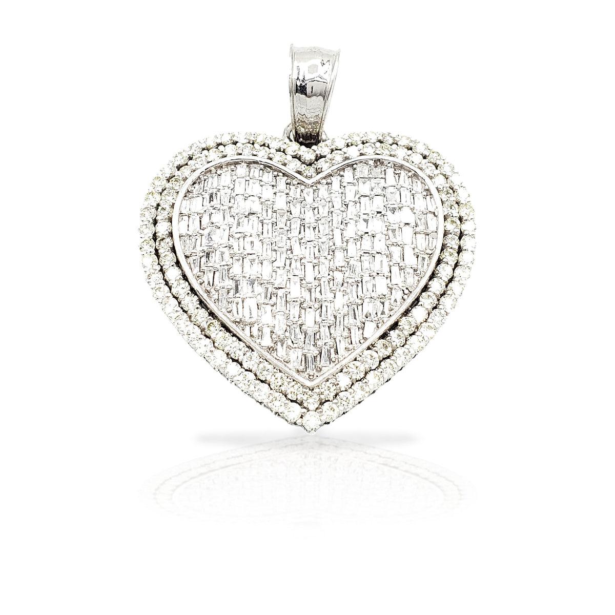 14K Baguette Diamond Heart With 4.23 Carats Of Diamonds