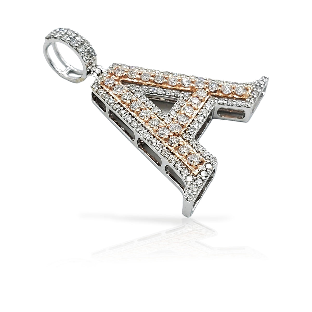 14K Diamond Initial Pendant