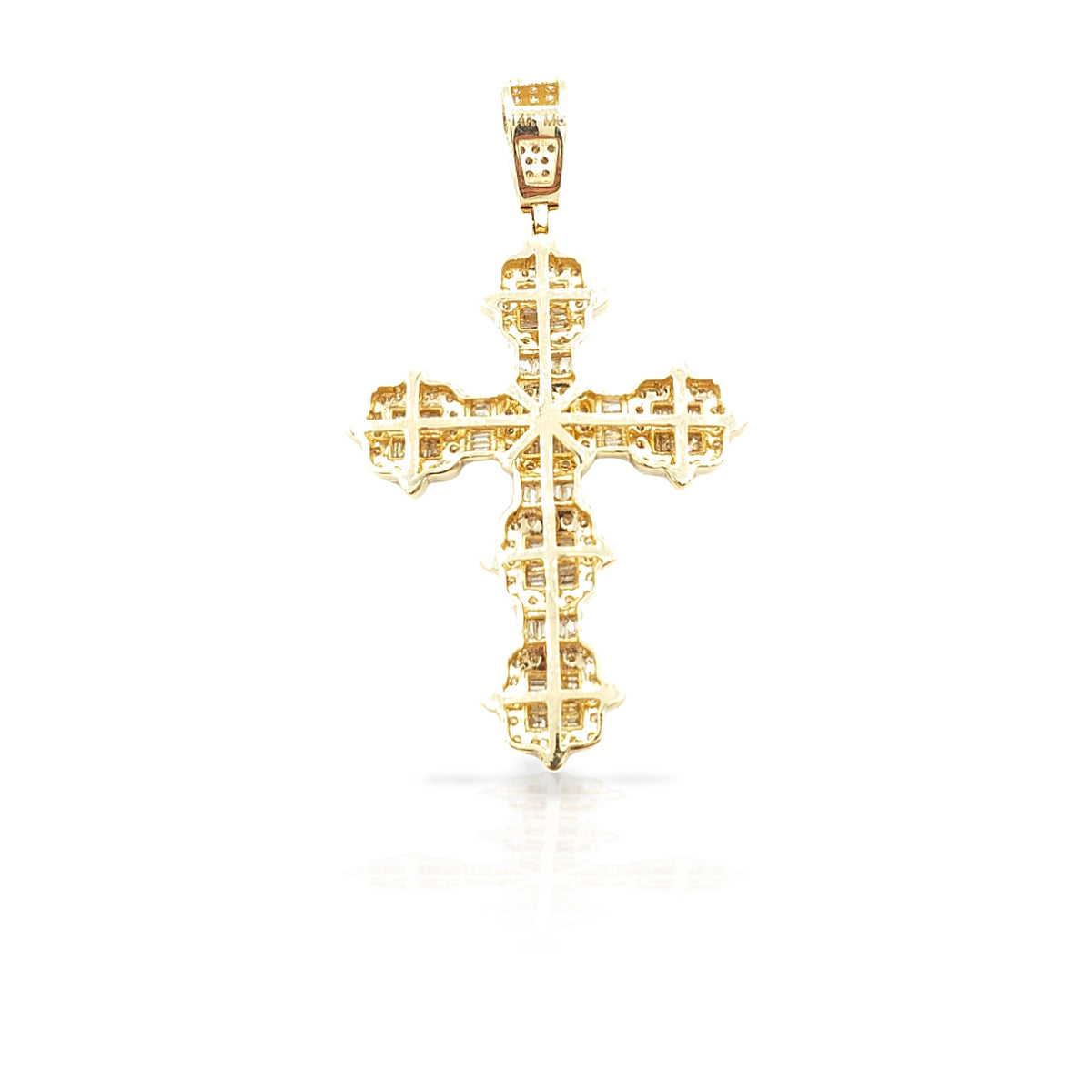 14K Diamond Baguette Cross With 1.30 Carats Of Diamonds